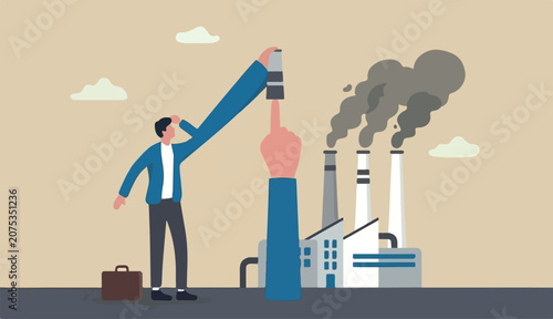 Foto Reduce factory pollution help stop climate into change global warming, ecology c