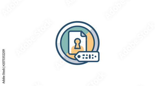 Modern Creative Design Studio Icon with Minimalist Workspace Elements and Professional Tools for Graphic Designers and Digital Artists in Flat Style