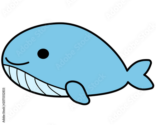 かわいいクジラのカラーアイコン