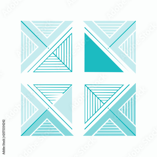 Abstract Geometric Pattern with Teal and Light Blue Tones