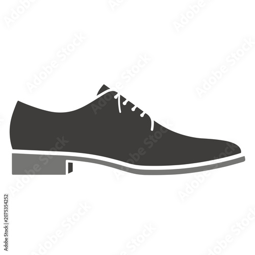Black lace-up dress shoe vector illustration