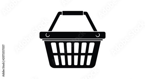 Fotografía Shopping basket silhouette on a white background simple graphic design