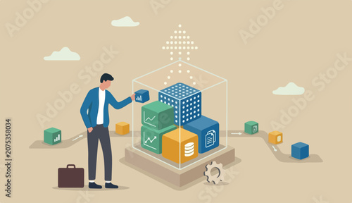 Tableau sur toile Consolidate report combine data, integration connection solution success, union