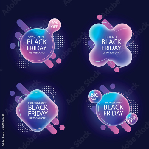 Black friday sale tag set