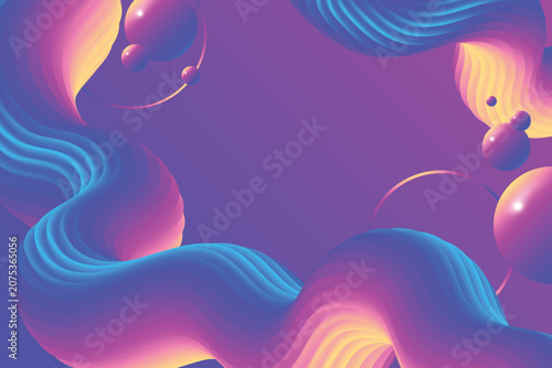 Abstract background with 3D fluid wavy shapes and gradient spheres abstract background gradient creative artistic illustration minimalist wallpaper presentation colorful composition
