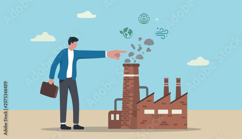 Foto Reduce factory pollution help stop climate into change global warming, ecology c
