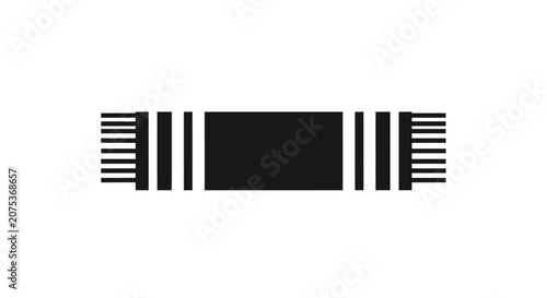 Minimalist black and white scarf icon illustration.
