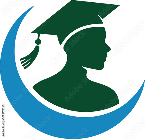 Graduation Person Logo Design with Tassel Symbol