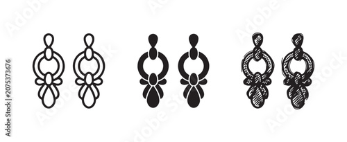 Foto Dangle earrings fashion jewelry icon set