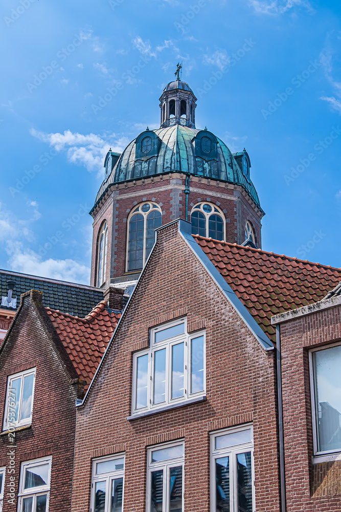 Fototapeta premium Koepelkerk church (Church St. Cyriacus and Francis, 1882). The church is dedicated to Saints Francis of Assisi and Cyriacus. West Friesland, Netherlands.