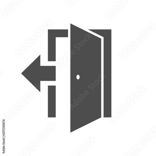 Evacuation exit direction glyph icon