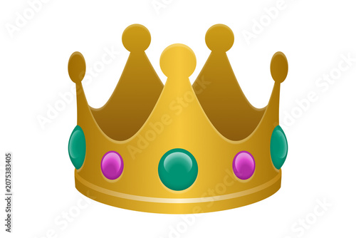Εκτύπωση καμβά Golden royal crown with colorful gemstones gemstone monarchy leadership illustra