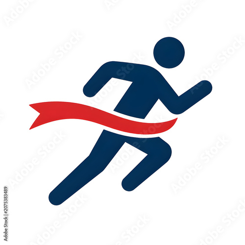 Runner Crossing Finish Line Successfully.