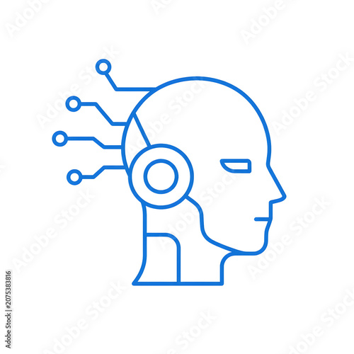 Robot Head with Circuitry Brain.