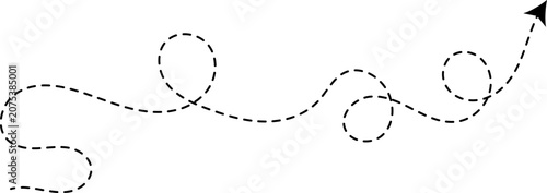 Hand drawn curve dotted line,