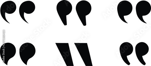Foto Quotation mark icon set in different styles for text, quotes and citations, Quotation Marks and Punctuation Icon Set, Quote Mark icon set