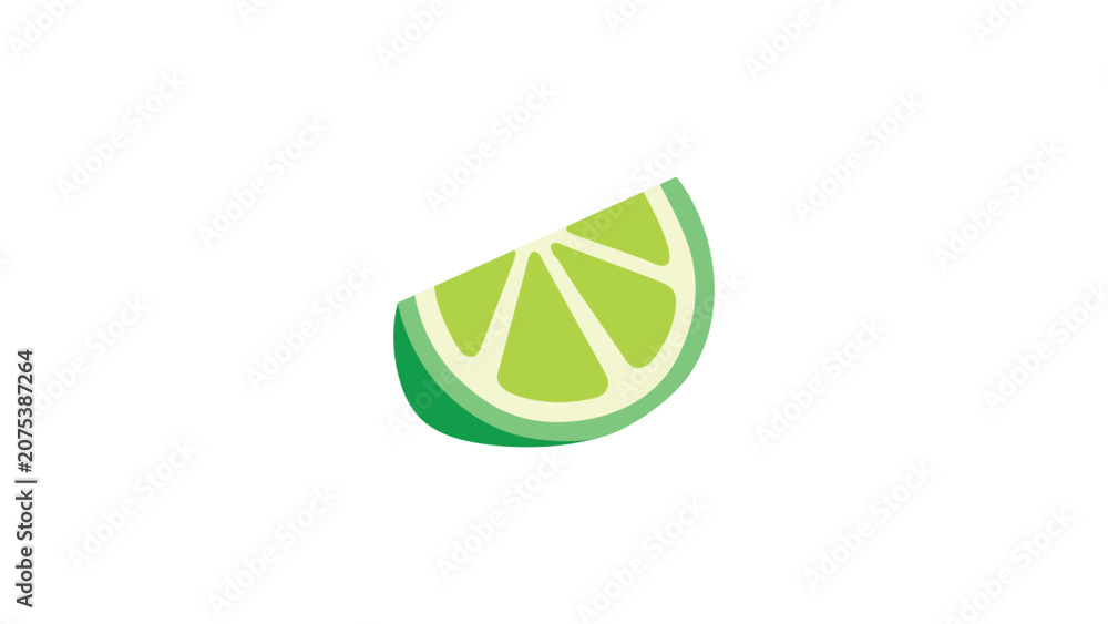 Obraz premium Lime Slice: A vibrant lime wedge, its segments clearly defined, offers a burst of fresh citrus.