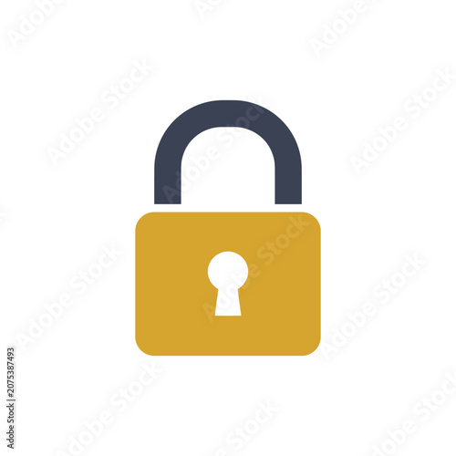 A simple padlock icon with a keyhole against a white backgroundsymbolizing security and protection isolated on white background
