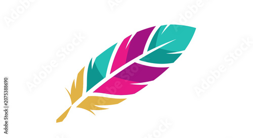 Colorful Stylized Feather Illustration Graphic Element.
