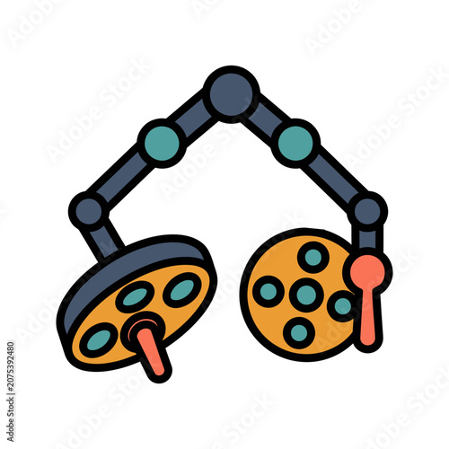 Operation Room Surgical Light Equipment Icon for Surgery Theater