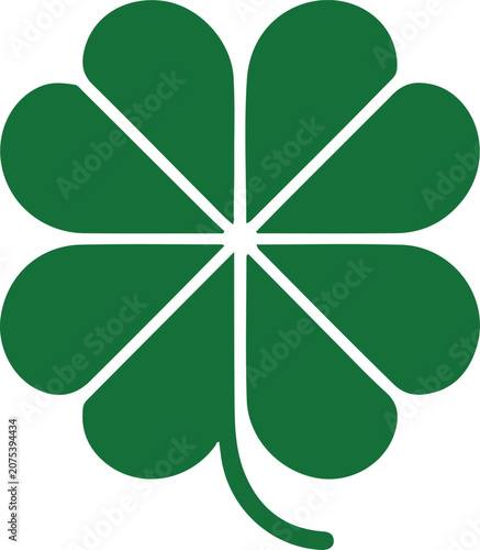 Modern Four Leaf Clover Logo Design with Green Geometric Leaves