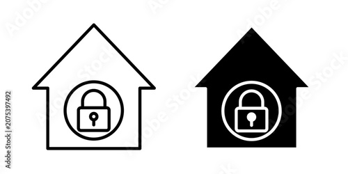 Home Network Security Icon for secure home internet protection wireless defense and privacy management use in UI UX websites and systems Vector illustration with stroke and fill on a white background