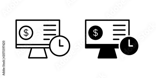 Real Time Security Icon for live threat monitoring continuous protection and cyber defense use in UI UX websites apps and systems Vector illustration with stroke and fill on a white background.