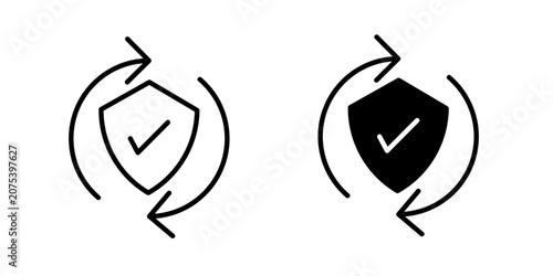 Recovery Protection Icon for secure recovery backup management and system restoration use in UI UX websites apps and systems Vector illustration with stroke and fill on a white background.