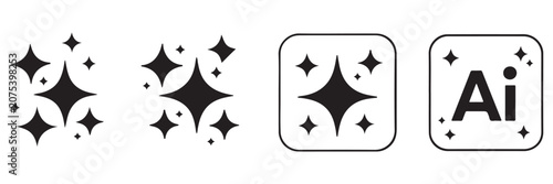 Bild auf Leinwand Generated AI icons set