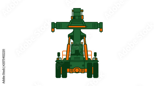Container Handler Machine Front View - Industrial Logistics Equipment