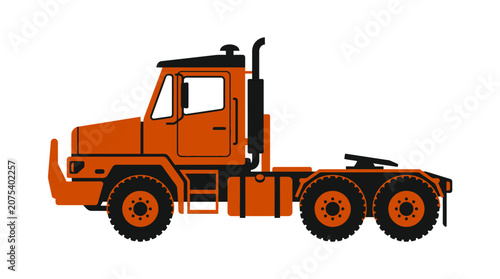 Orange Tow Truck Cab Vector Illustration