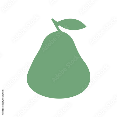 Simple green pear silhouette