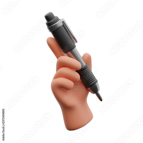 Hand Holding a Pen 3d illustration