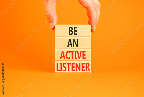 Tableau sur toile Be an active listener words symbol