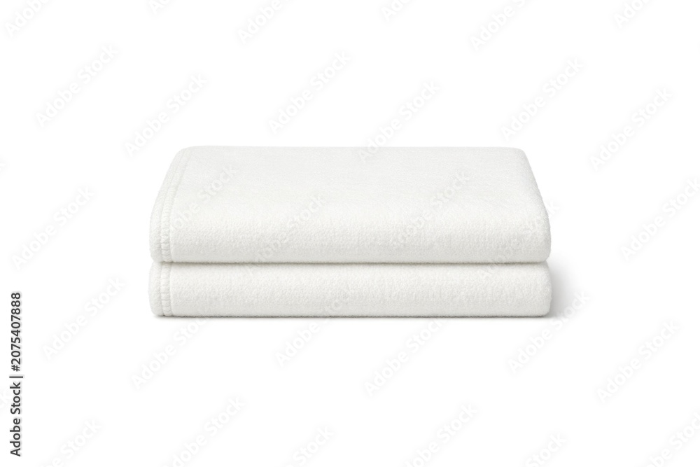 Obraz premium Two white towels folded on top of each other