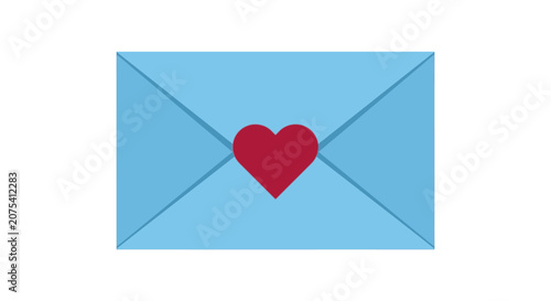 Closed envelope with red heart symbol.