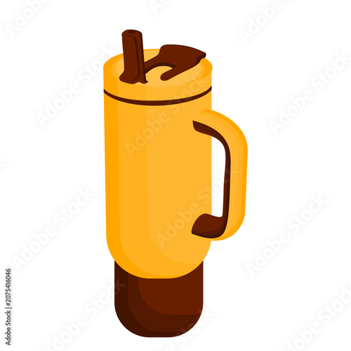 Modern Insulated Tumbler Bottle with Handle and Straw Lid for Hot and Cold Drinks