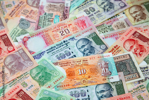 Schilderij op canvas Indian banknotes