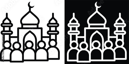 gather Two-tone version in black and white background