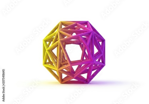 Abstract geometric cage structure resting on a sterile white background, symbolizing restriction, confinement, and inescapable limits or control, restricted, modern, limits