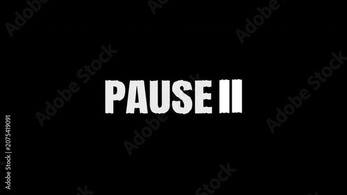 VHS Pause Screen Overlay Animation with Alpha Channel, Retro Video Player Interface Loop, align middle