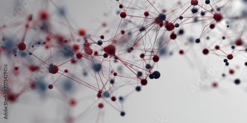 Abstract representation of interconnected nodes and lines in a network, illustrating dynamic data flow and digital communication in technology and science