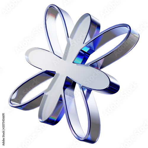3d Render Abstract Dispersion Glass, Isolated holographic spectrum shape, Futuristic modern minimalist Y2K aesthetic, Transparent background, 3d illustration for UI or Web Design
