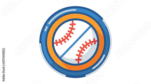 Baseball symbol with a red prohibition sign.