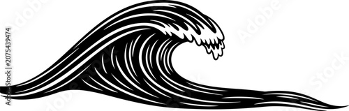 Black wave, ocean wave, surf wave, vector wave, illustration wave, monochrome wave, surfing icon