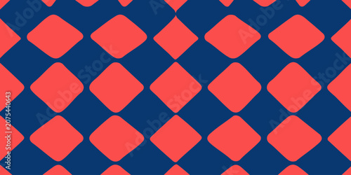 Obraz na plátne Vibrant red and blue diamond pattern fills the entire frame with abstract shapes