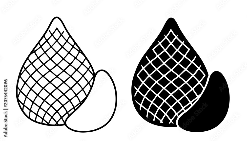 Αυτοκόλλητο Fruit icon, minimalist illustration of salak in outline and silhouette design
