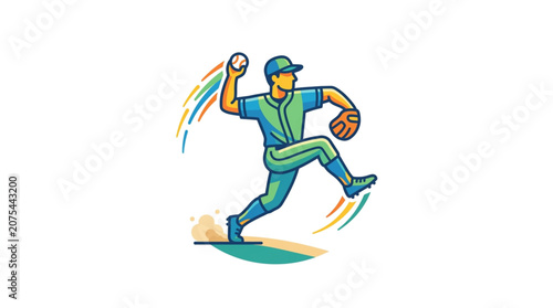 Baseball player in action throwing a ball during a game.