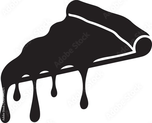 Black paint, dripping liquid, vector icon, graphic element