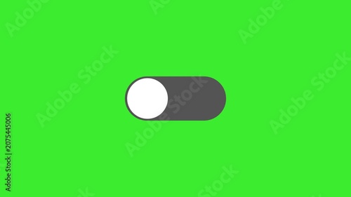 Animated UI toggle switch button on and off green screen animation video